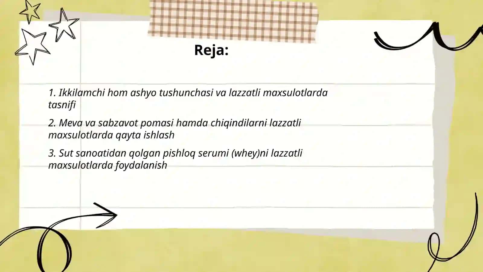Ikkilamchi hom ashyo tushunchasi va lazzatli maxsulotlarda tasnifi 2
