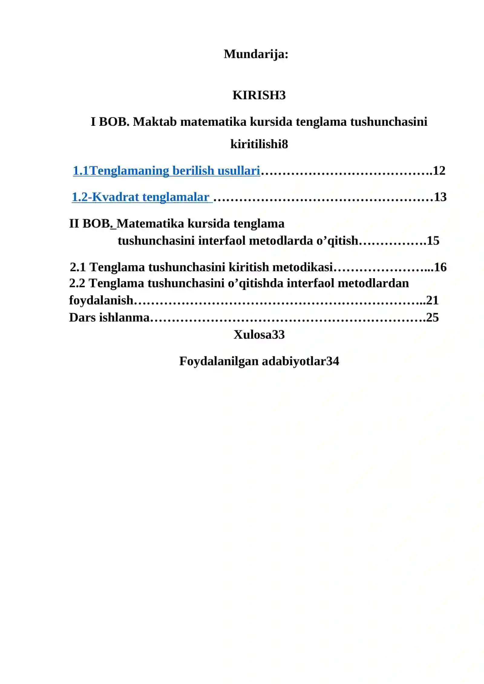 Maktab matematika kursida tenglama o’qitilishi 2