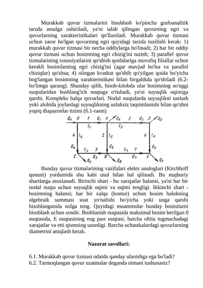 TARMOQLANGAN QUVUR UZATMALARNING HISOBI 2
