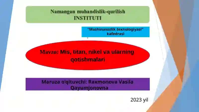 Materialshunoslik va konstruksion materiallar texnologiyasi 2