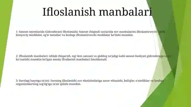 Sanoat Rayonlarida Gidrosferani Ifloslanishi 2