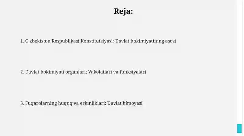 O'zbekiston davlat hokimyatni amalga oshirishning huquqiy asoslari 2