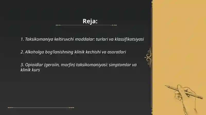 Taksikomaniya keltiruvchi moddalar: turlari va klassifikatsiyasi 2