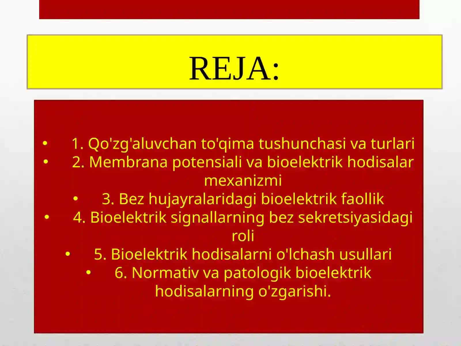 Qo'zg'aluvchan to'qima bioelektrik xodisalar 2