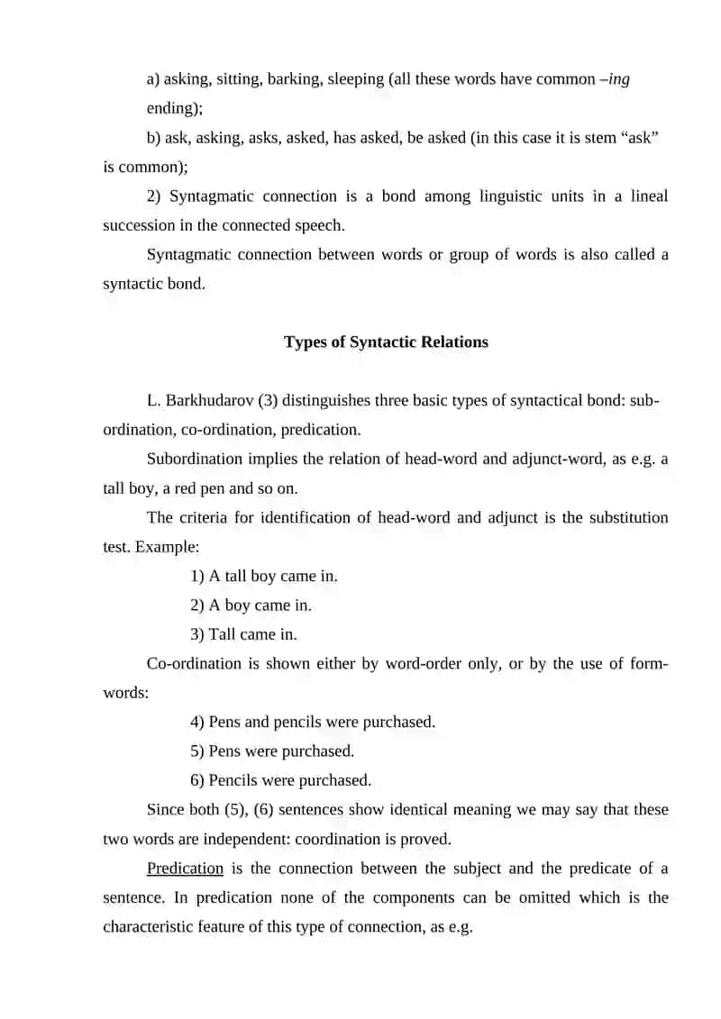 Lecture 12: SYNTAX. IT`S SUBJECT-MATTER. SYNTAX - MINOR AND SYNTAX - MAJOR 2