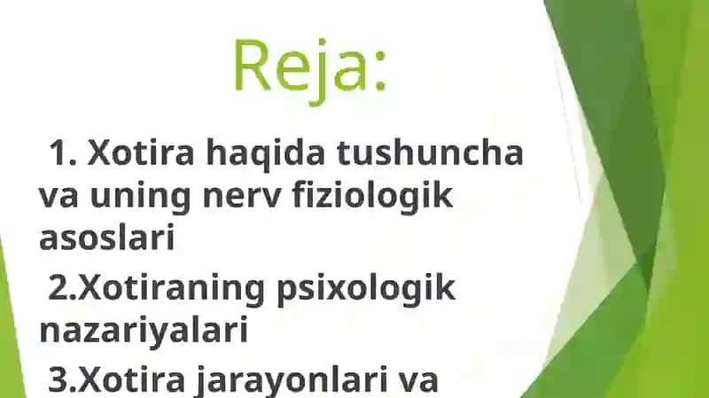 Xotira haqida tushuncha va uning nervfiziologik asoslari 2