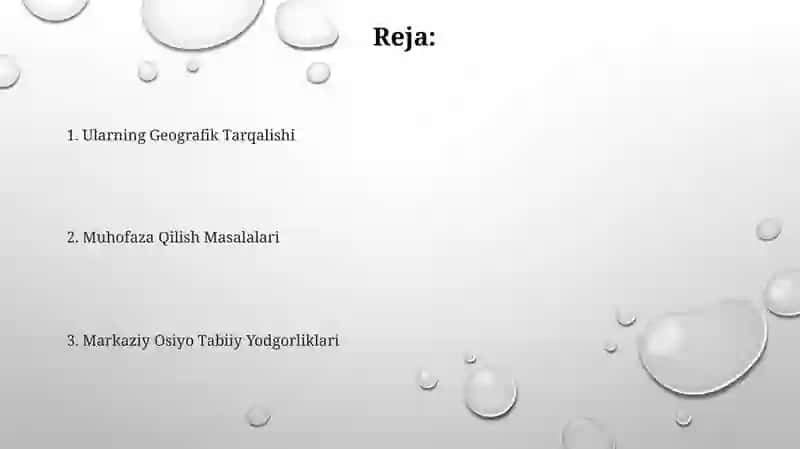 Oʻrta Osiyo tabiat yodgorliklari va ularning tarqalishi 2