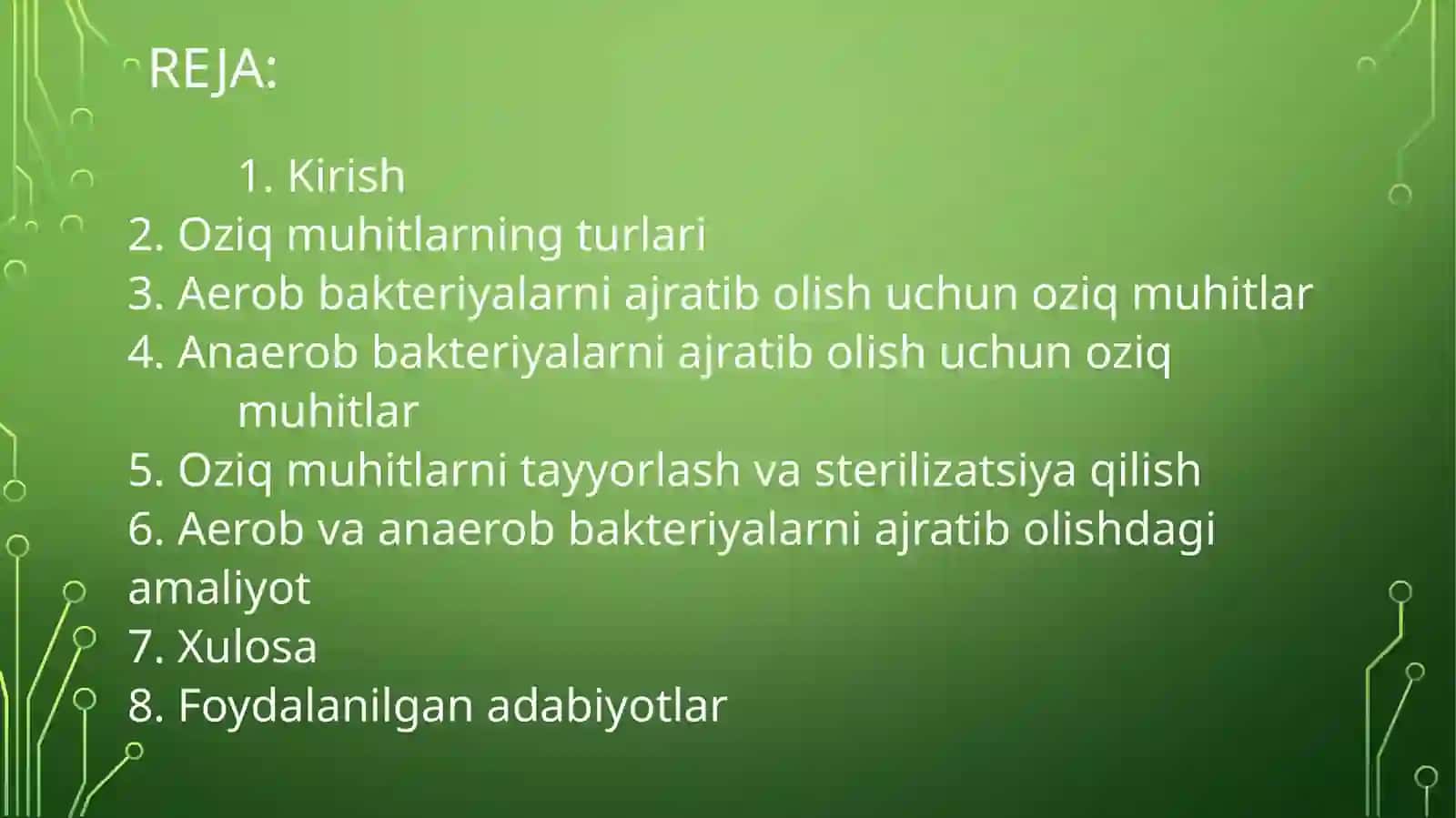 Oziqmuhitlar: anaerob va aerob bakteriyalarni ajratib olish 2