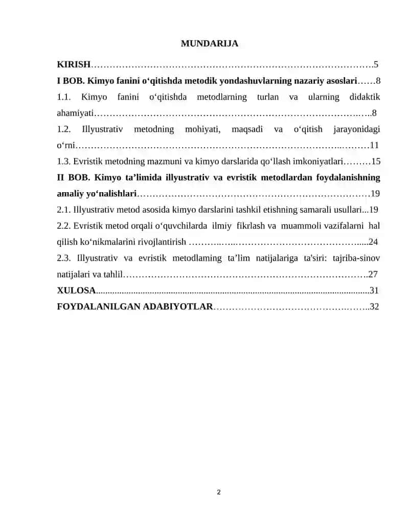 KIMYODA ILLYUSTRATIV VA EVRISTIK METODLAR 2