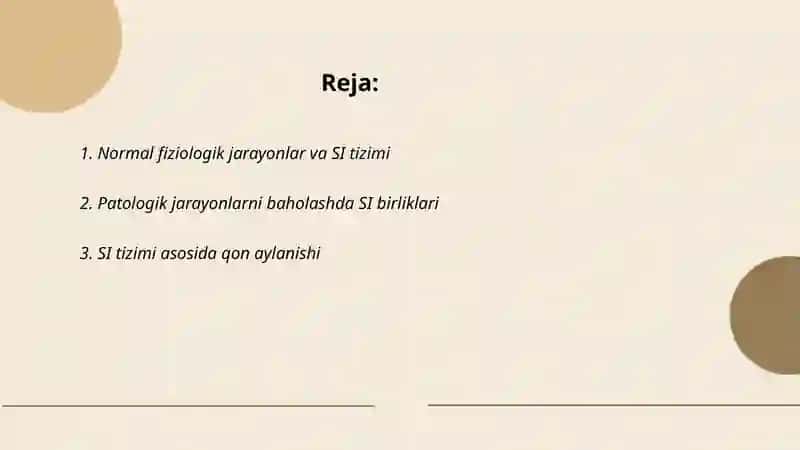SI sistemasi asosida normal va patologik jarayonlar 2