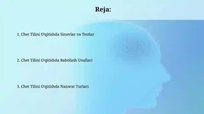 Chet Tilini O'qitishda Sinovlar va Testlar 2