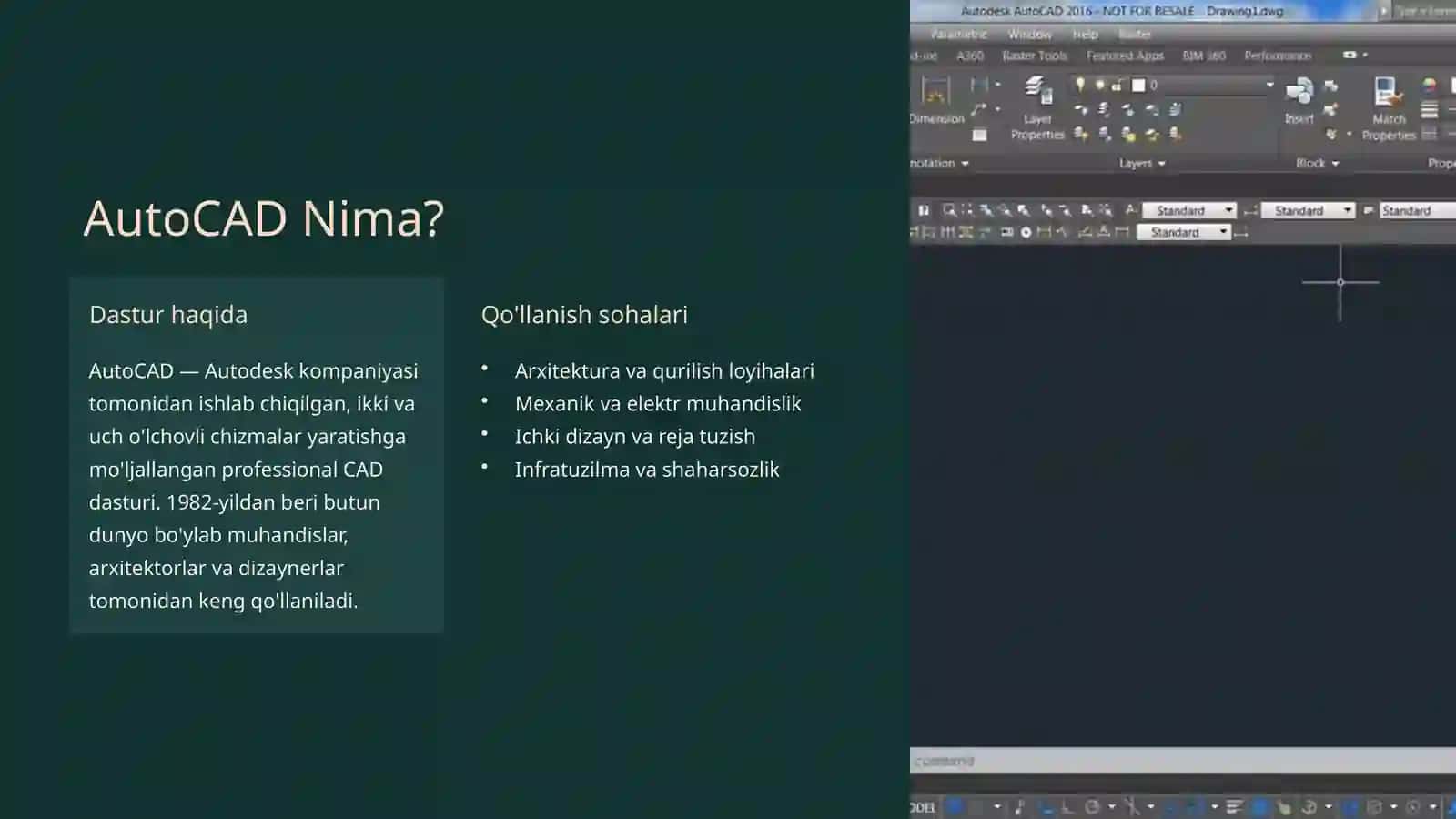 Avtokad Dasturida Qo'llaniladigan Funktsiyalar va Kerakli Buyruqlar 2