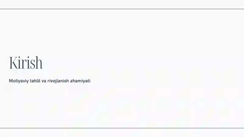 Moliyaviy tahlil 2