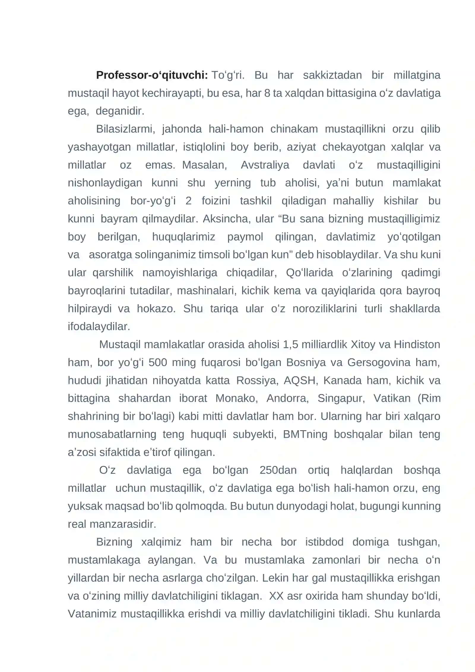 Kelajak soati” 1-mavzu 2