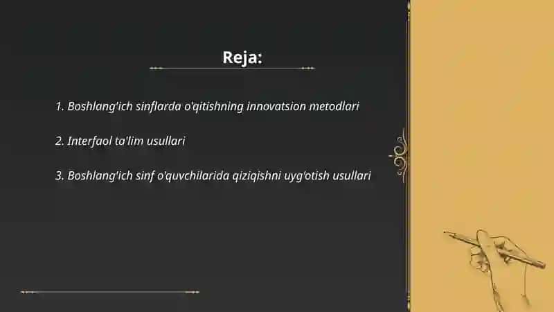 Boshlang'ich sinflarda ta'lim metodlari va vositalari 2