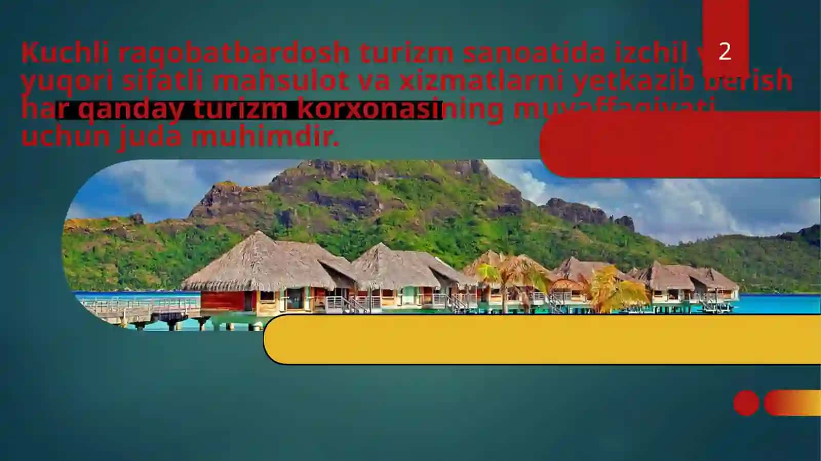 TURIZM VA MEHMONXONA KORXONALARIDA MAXSULOT VA XIZMATLARNI STANDARTLASHTIRISH 2