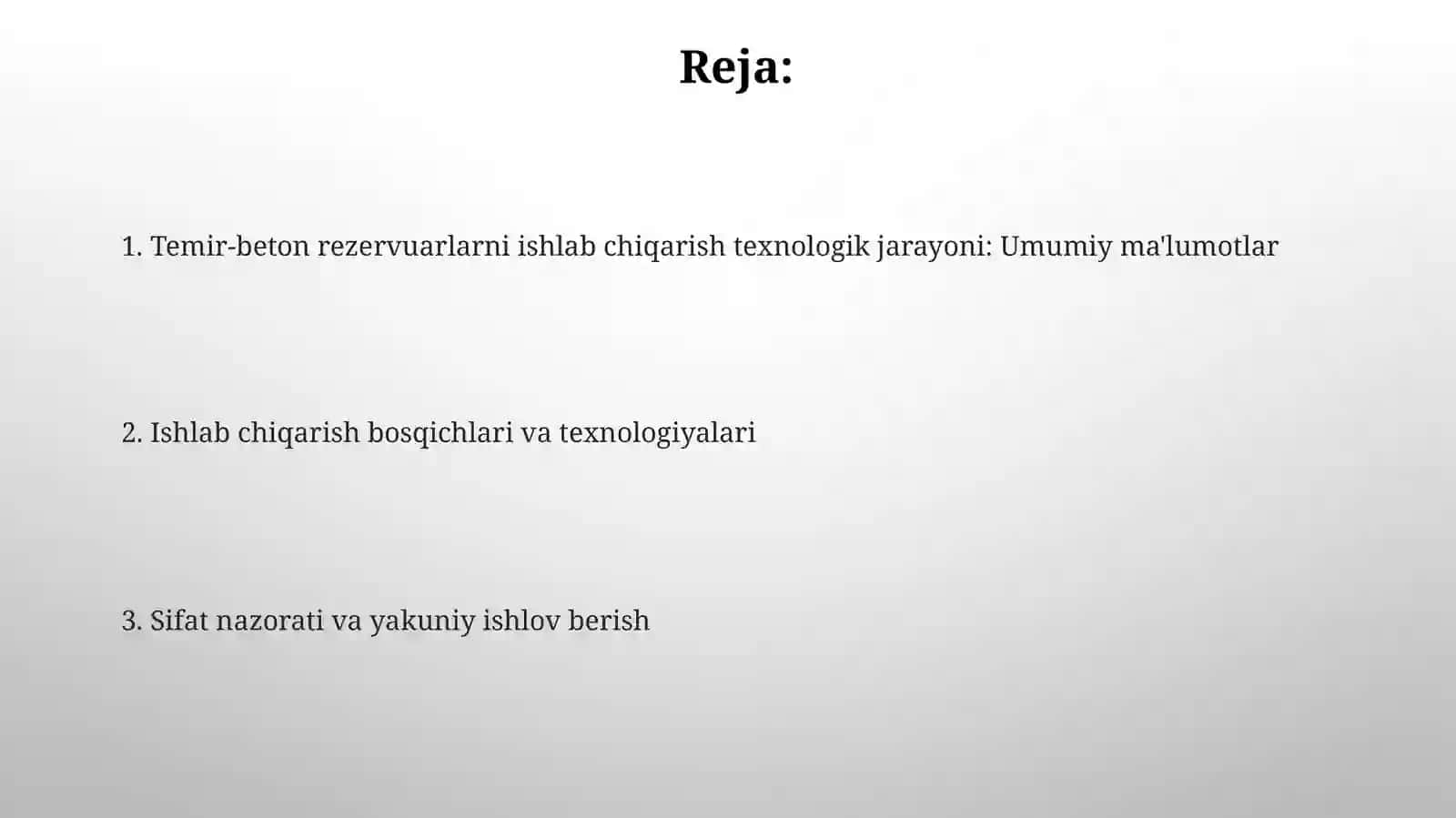 Sanoat korxonalarda temirbeton rezeruarlar ishlab chiqarish texnalogik jarayoni 2