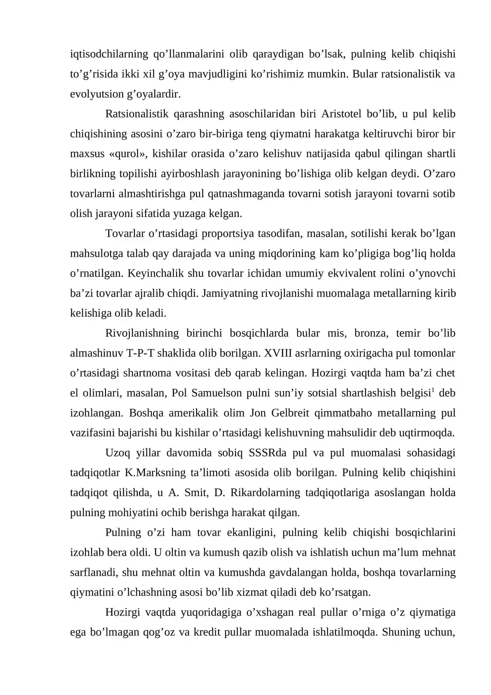 Pulning zarurligi va mohiyati 2
