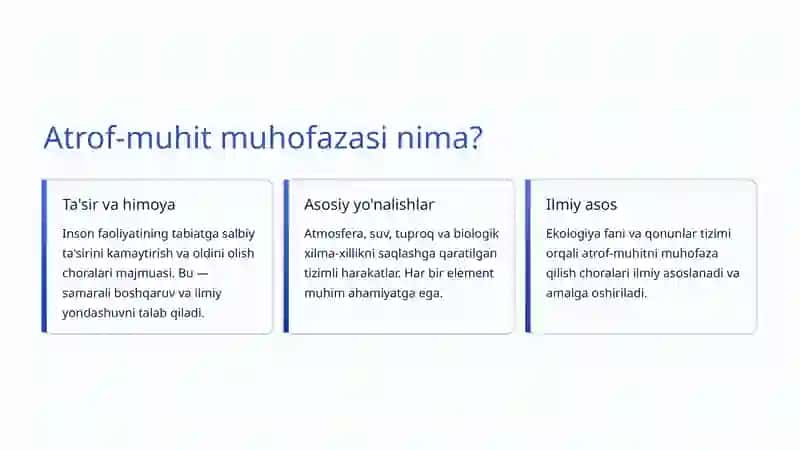 Atrof-muhit muhofazasi: Bugun va kelajak uchun mas'uliyat 2