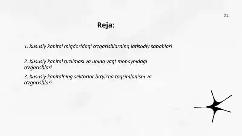 Xususiy kapitaldagi oʻzgarishlarning iqtisodiy tahlili 2