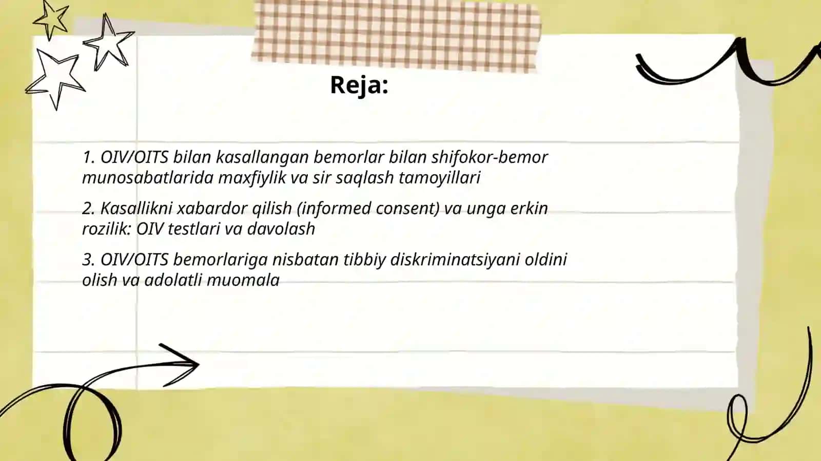 OIV/OITS bilan kasallangan bemorlar bilan shifokor-bemor munosabatlarida maxfiylik va sir saqlash tamoyillari 2
