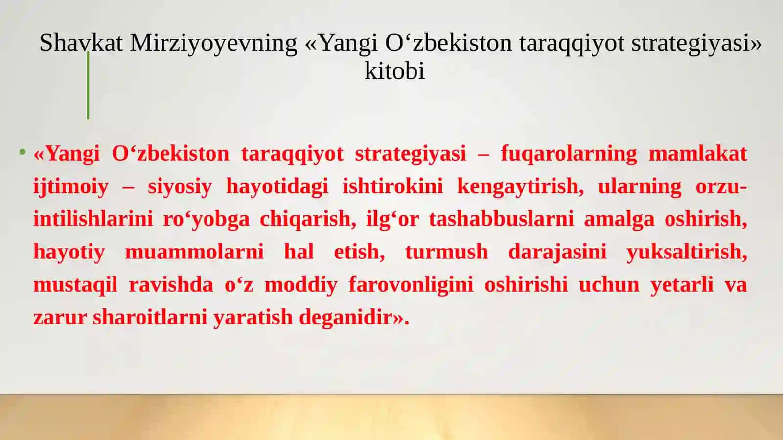 Shavkat Mirziyoyevning«Yangi O‘zbekiston taraqqiyot strategiyasi» kitobi 2