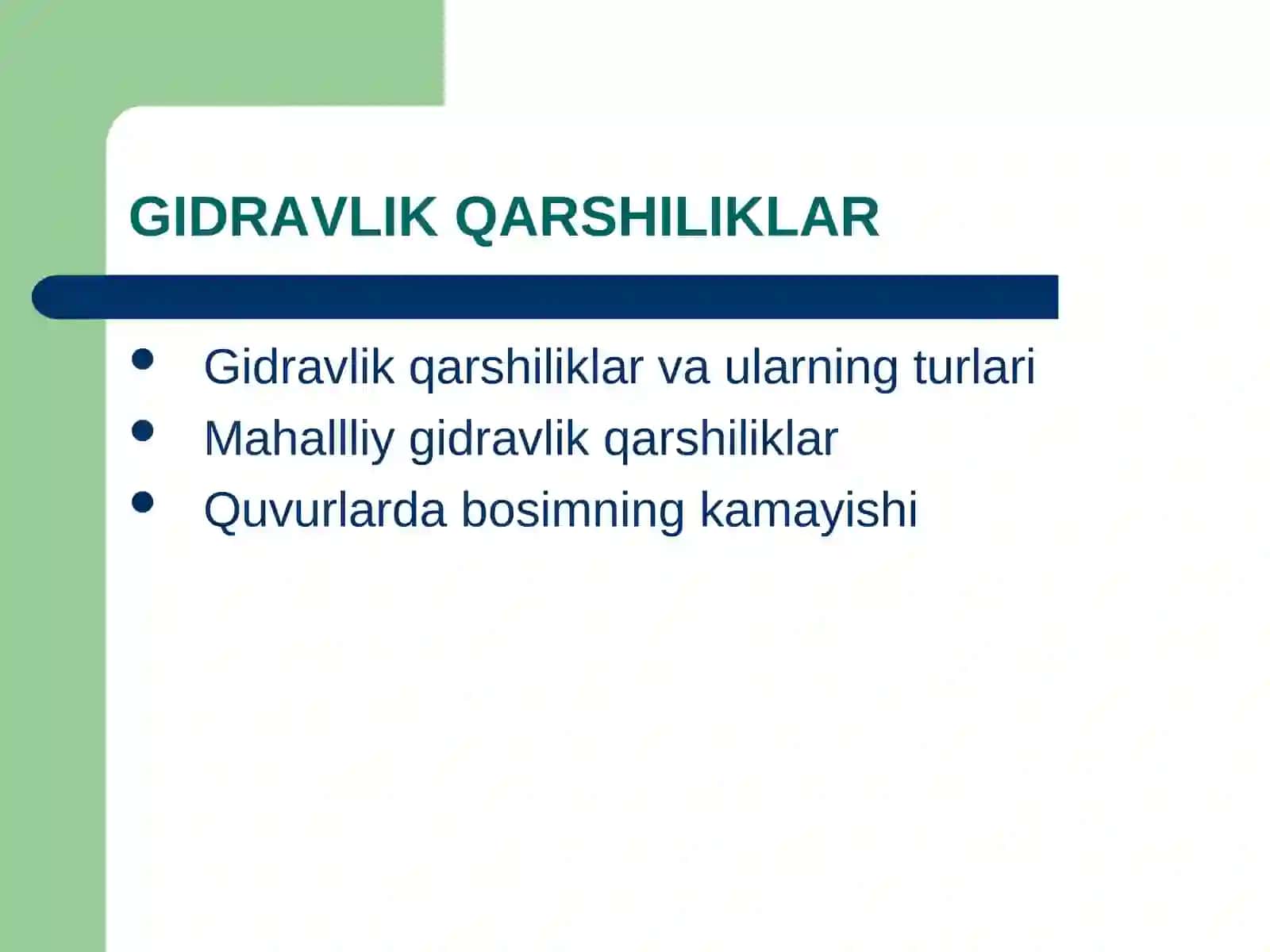 GIDRAVLIK QARSHILIKLAR 2