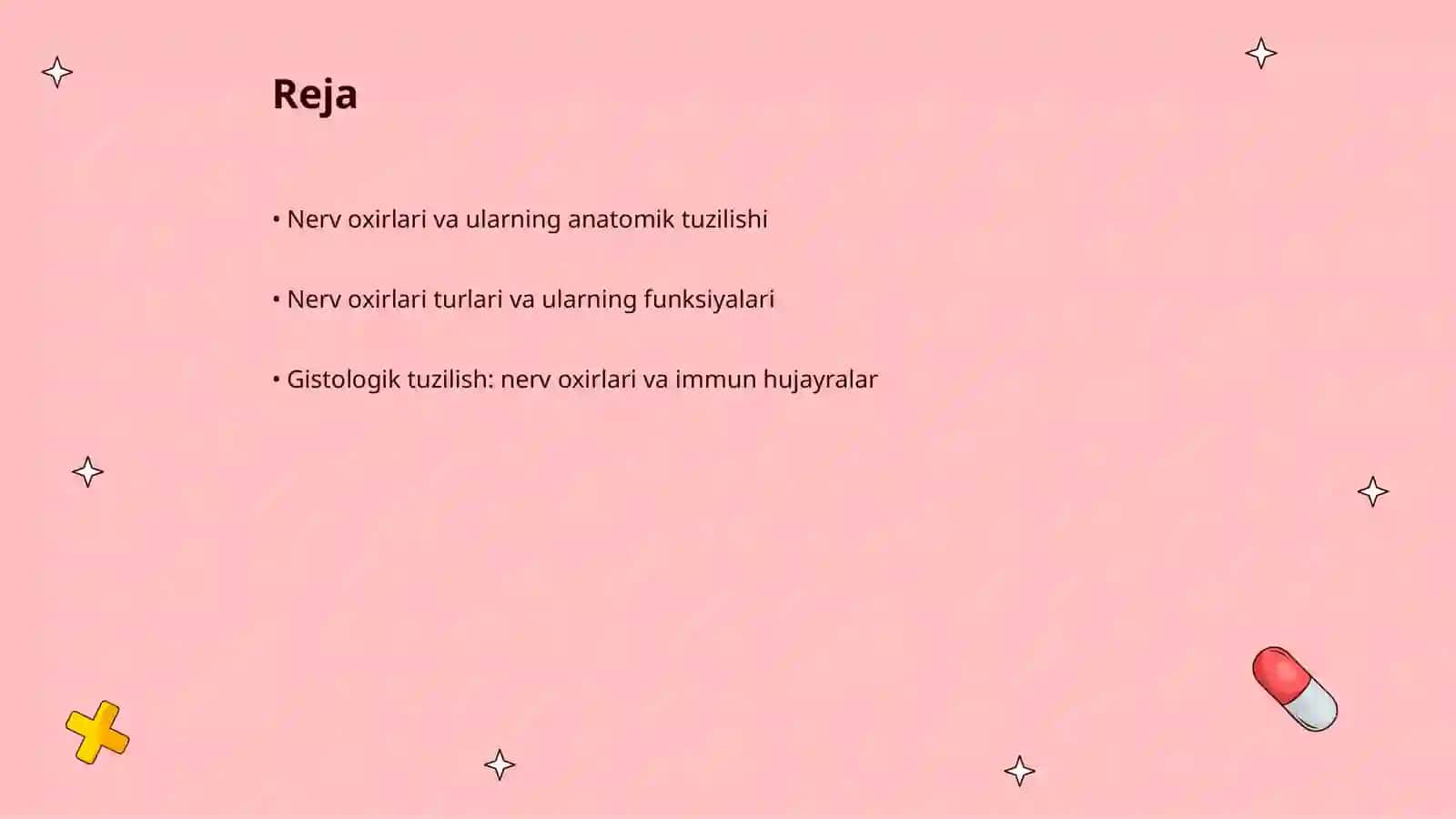 Nerv oxirlari, ularning turlari, gistologik tuzilishi. Immun jarayonlarning morfologik asoslari. Immunitet jarayonida ishtirok etuvchi (immunokompetent) hujayralar 2