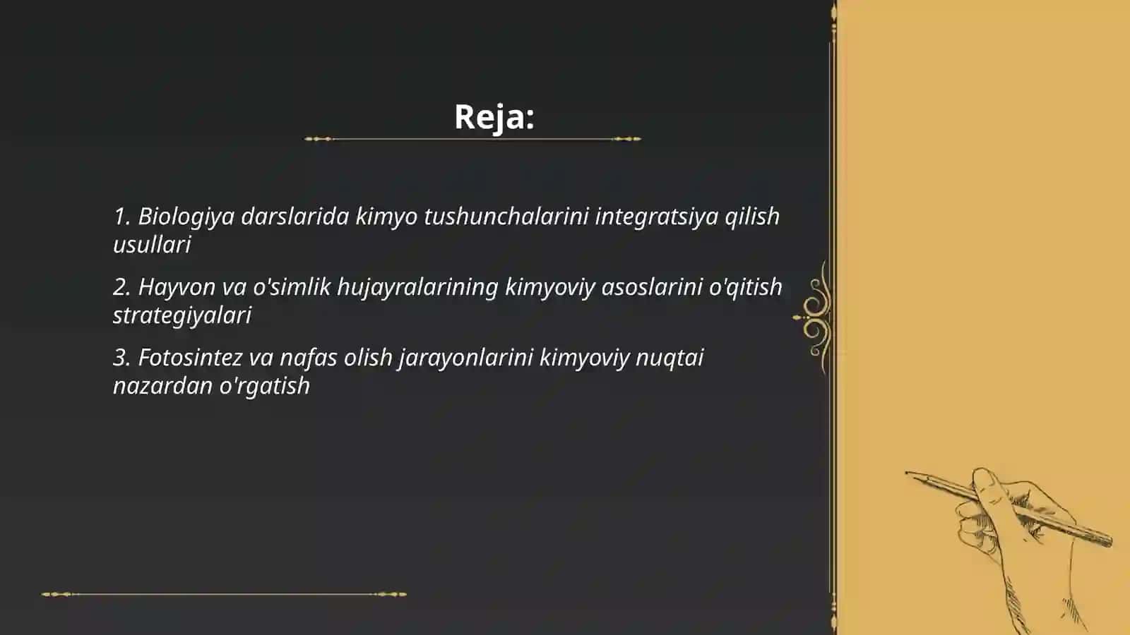 Biologiyani oʻqitishda kimyo fani bilan fanlararo bogʻlanishni amalga oshirish 2