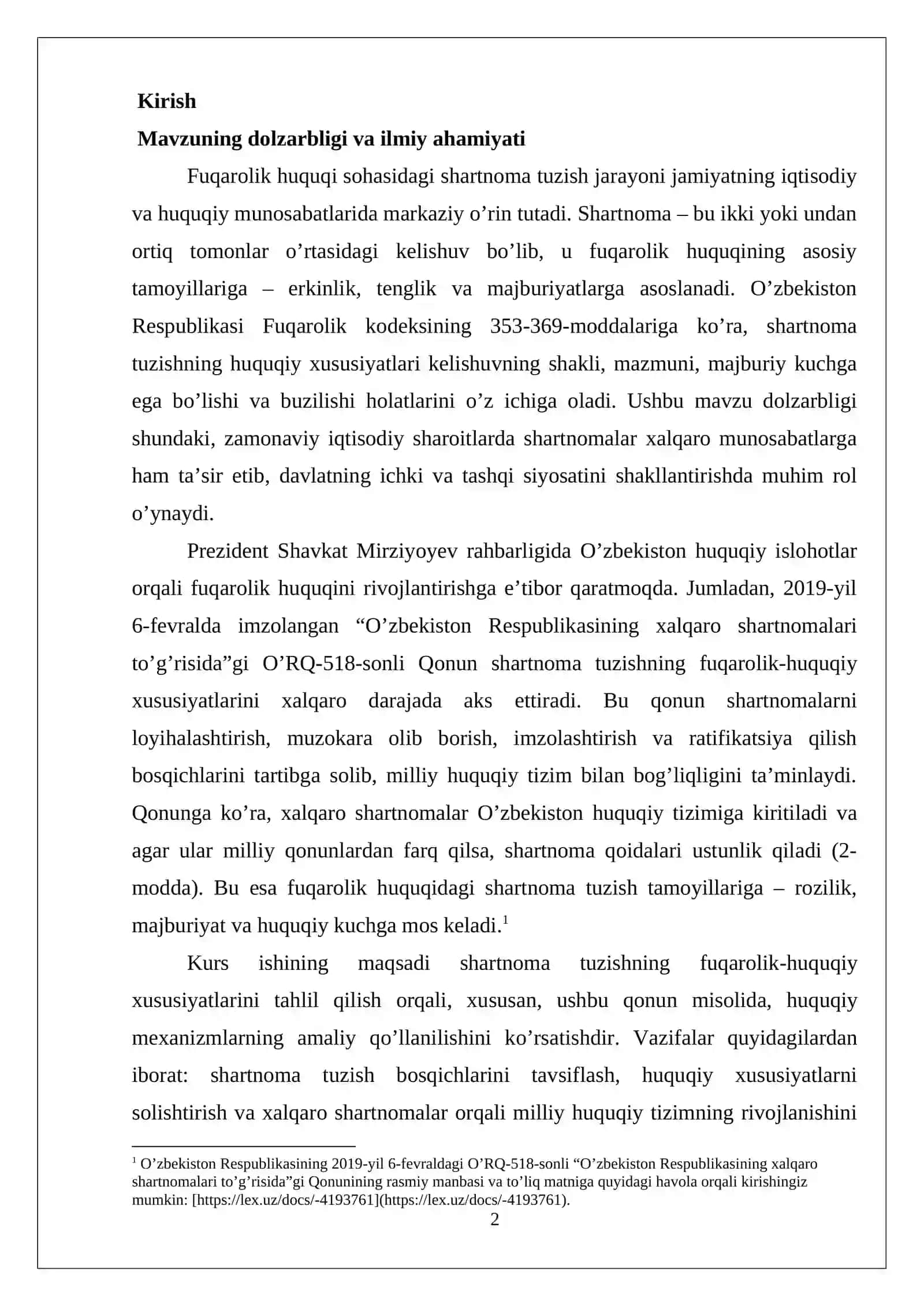 Shartnoma tuzishning fuqarolik-huquqiy xususiyatlari 2