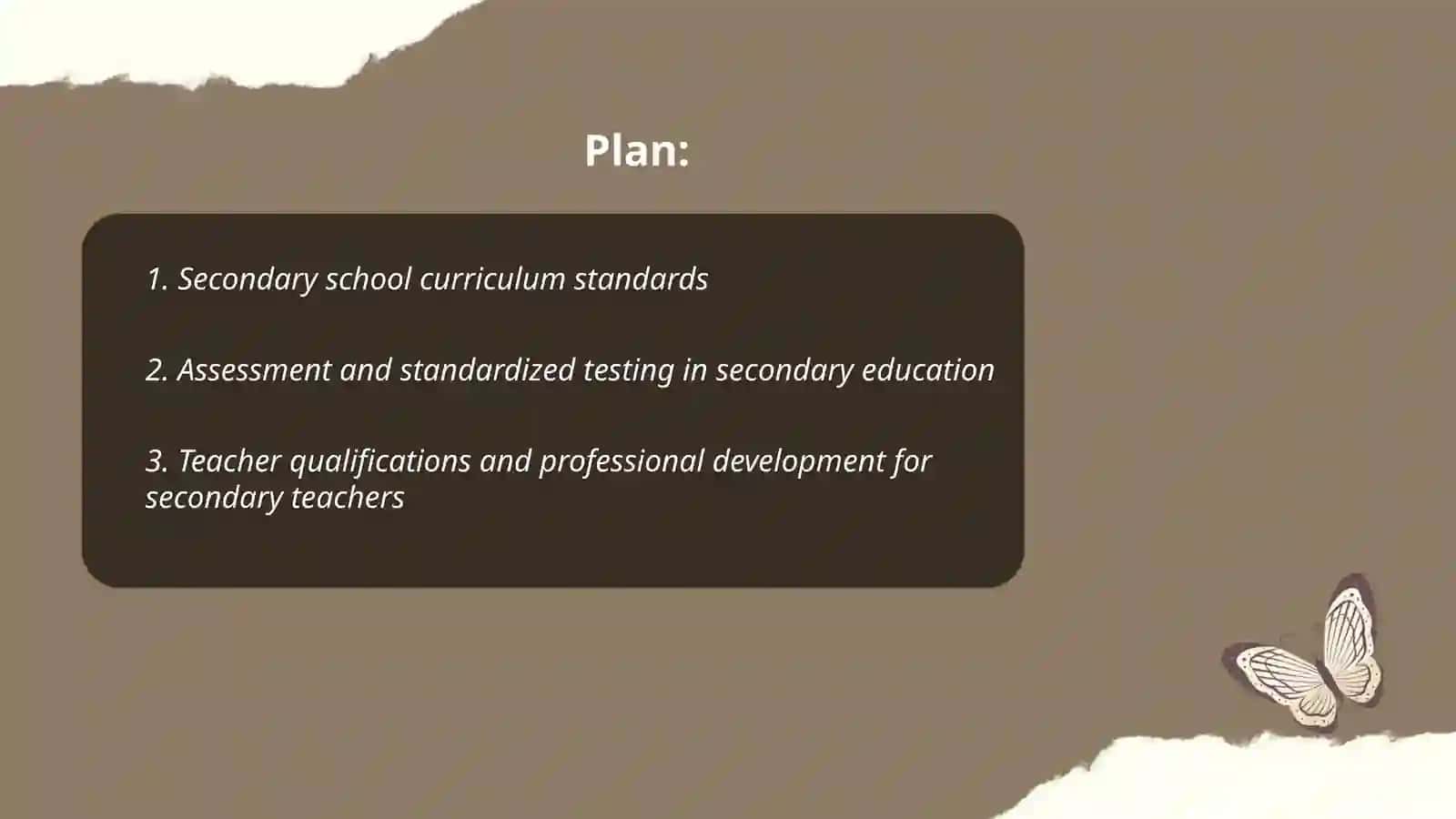 Secondary school curriculum standards 2