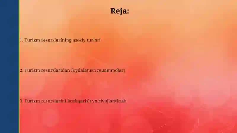 Turistik resurslarning turlari 2