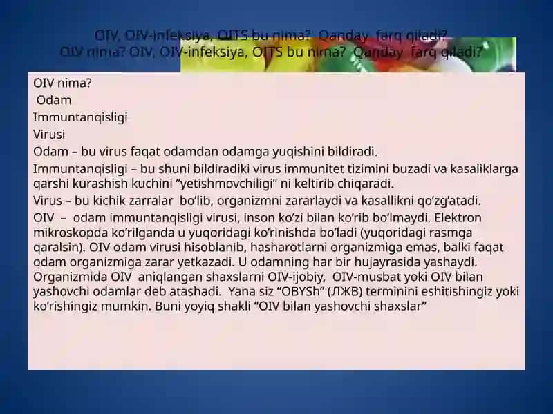 OIV va  OITS  haqida umumiy ma`lumot 2