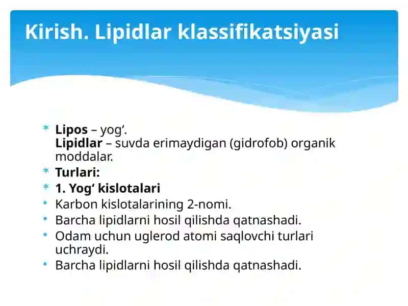 Lipidlar almashinuvi 2