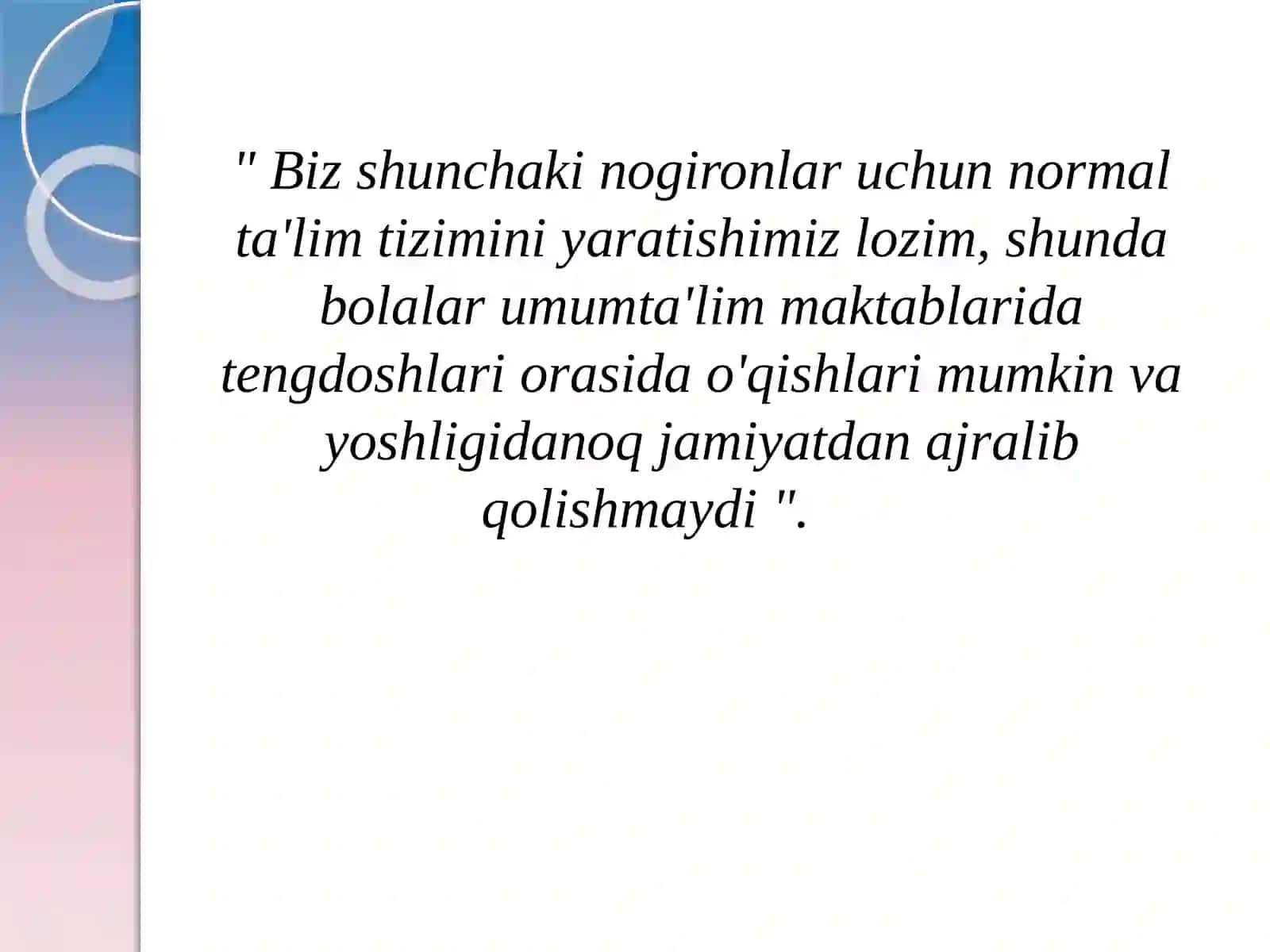 Nogiron bolalarning uzluksiz ta’lim tizimiga jalb etilishining huquqiy asoslari 2