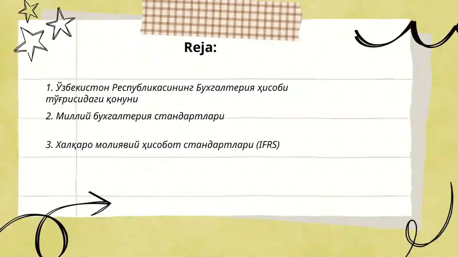 Ўзбекистон Республикасида бухгалтерия ҳисобининг асосий меъёрий ҳужжатлари 2