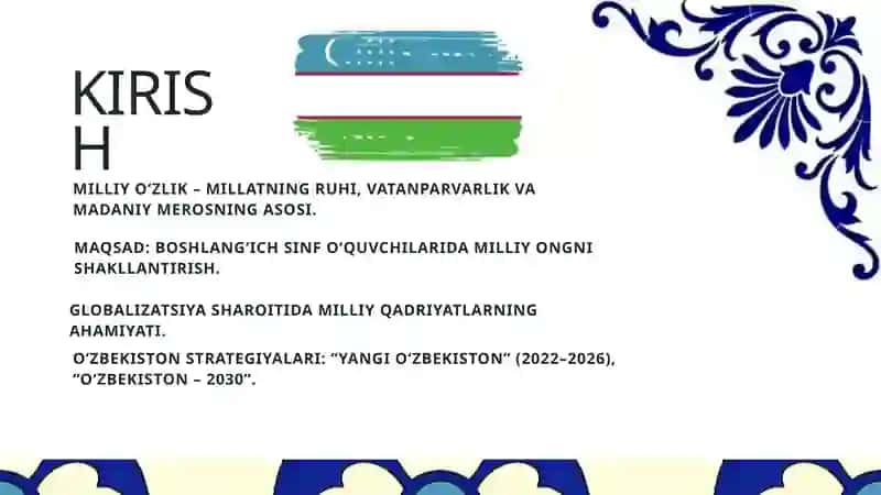 BOSHLANG‘ICH SINF TARBIYA DARSLARIDA MILLIY O‘ZLIKNI ANGLASHNING SHAKL VA USULLARI 2