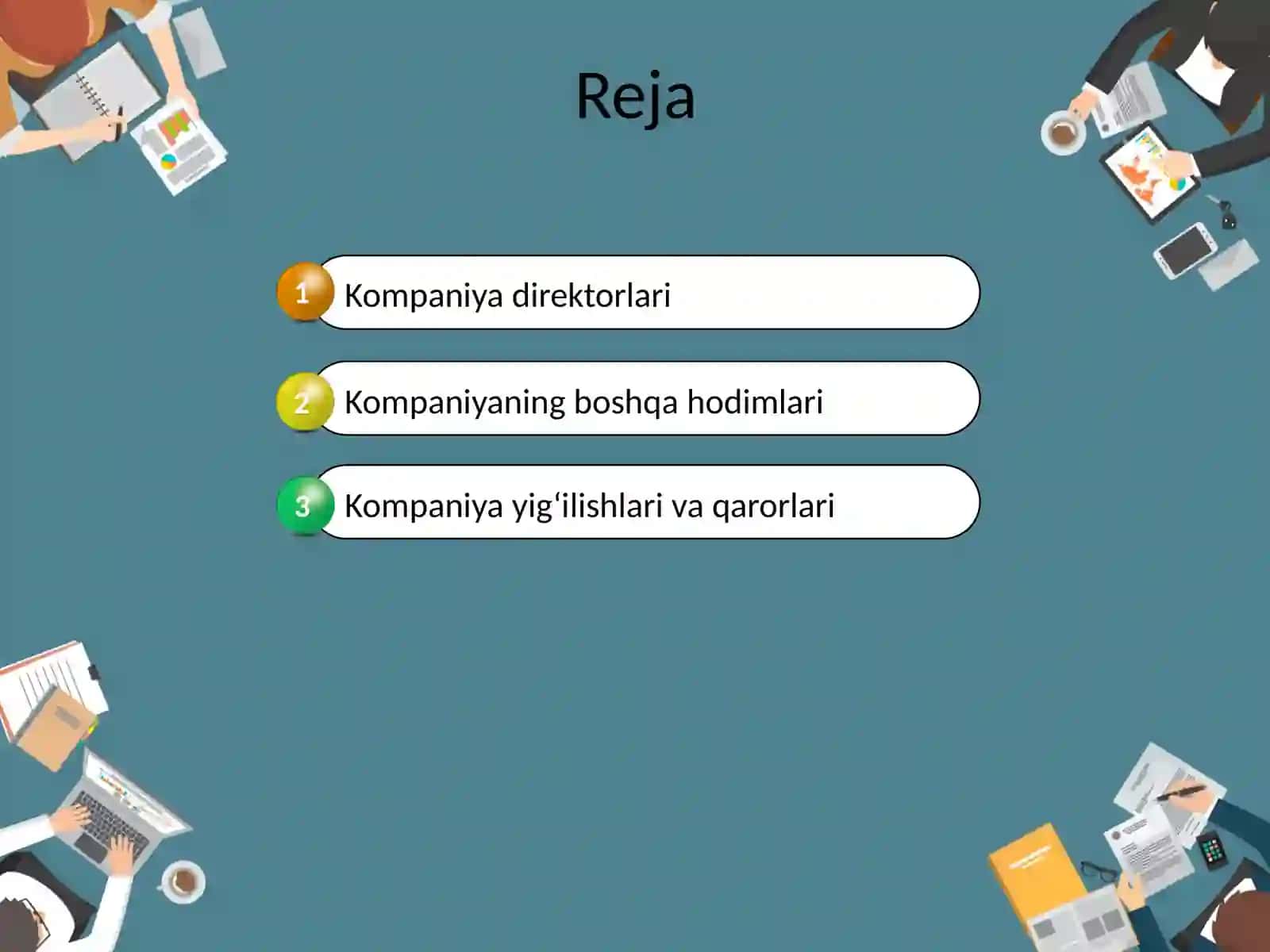 Kompaniyani boshqarish va faoliyatini tartibga solish 2