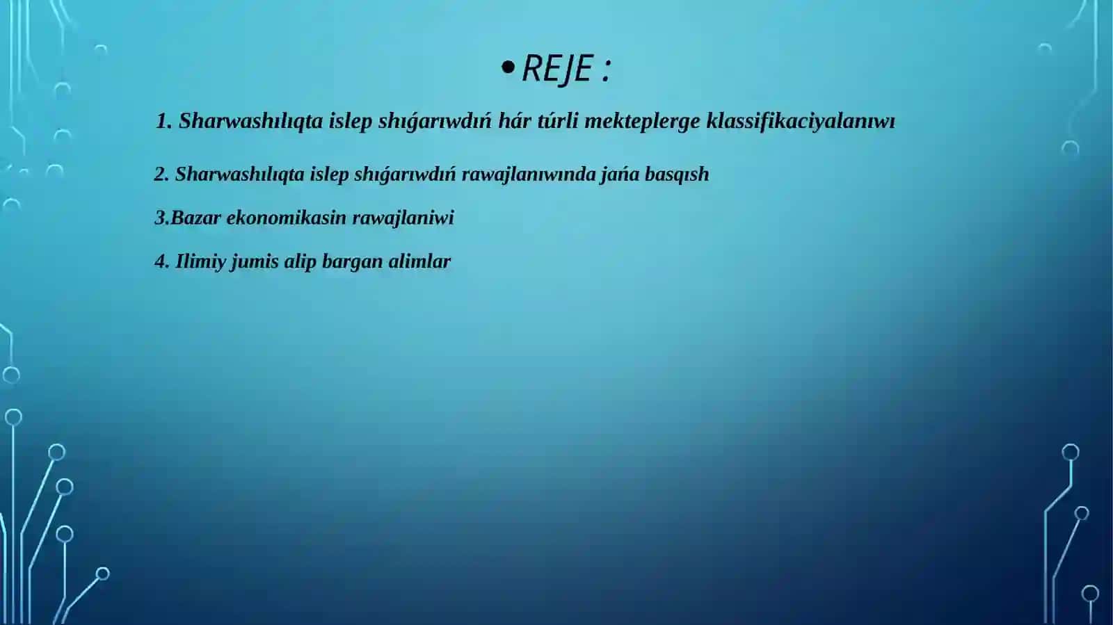 Sharwashılıqta menejement hám islep shıǵarıwdı shólkemlestiriw 2