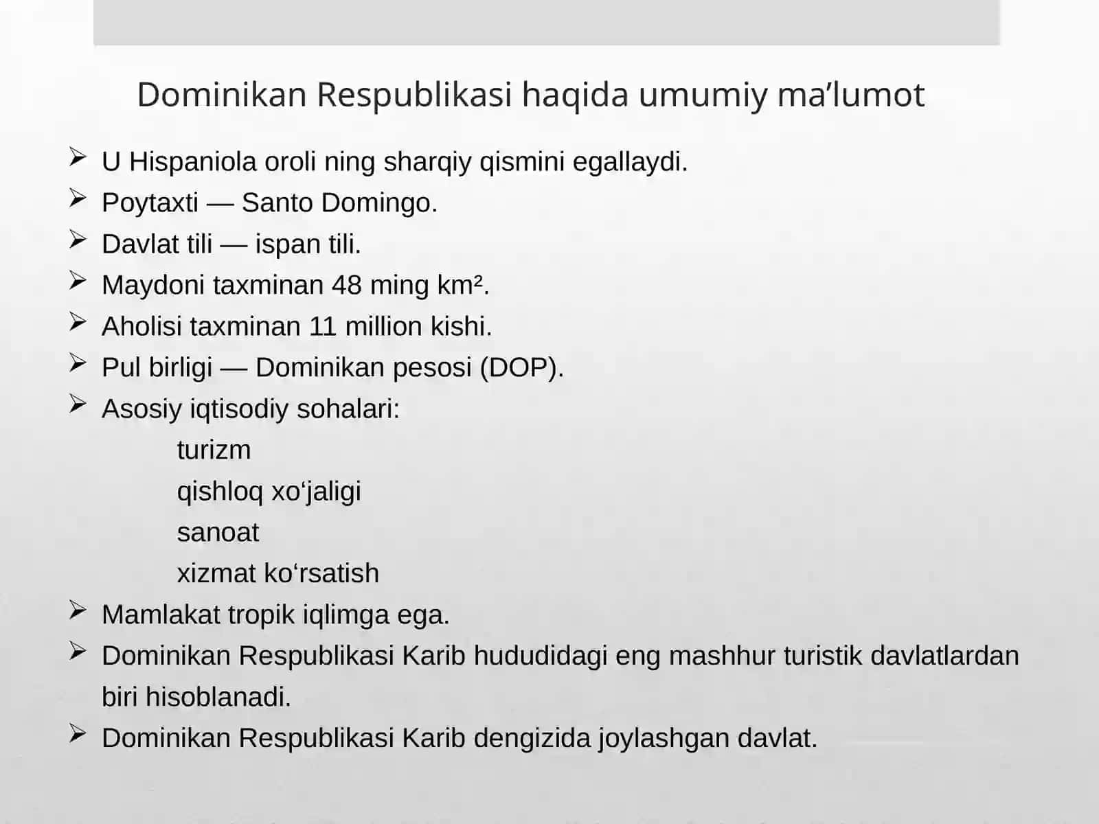 Dominikan Respublikasi mamlakatining puli krediti va banklari 2