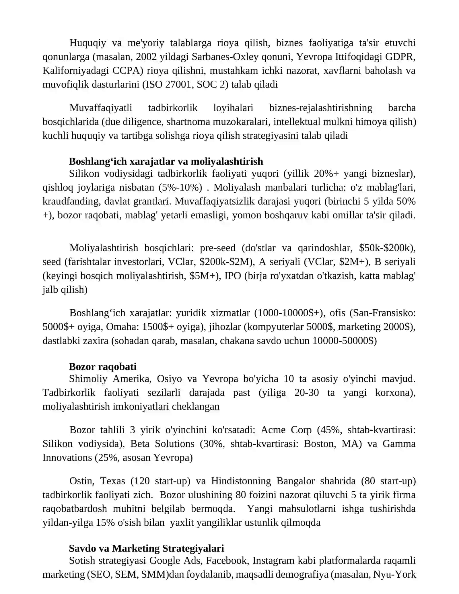 Tadbirkorlik faoliyati 2