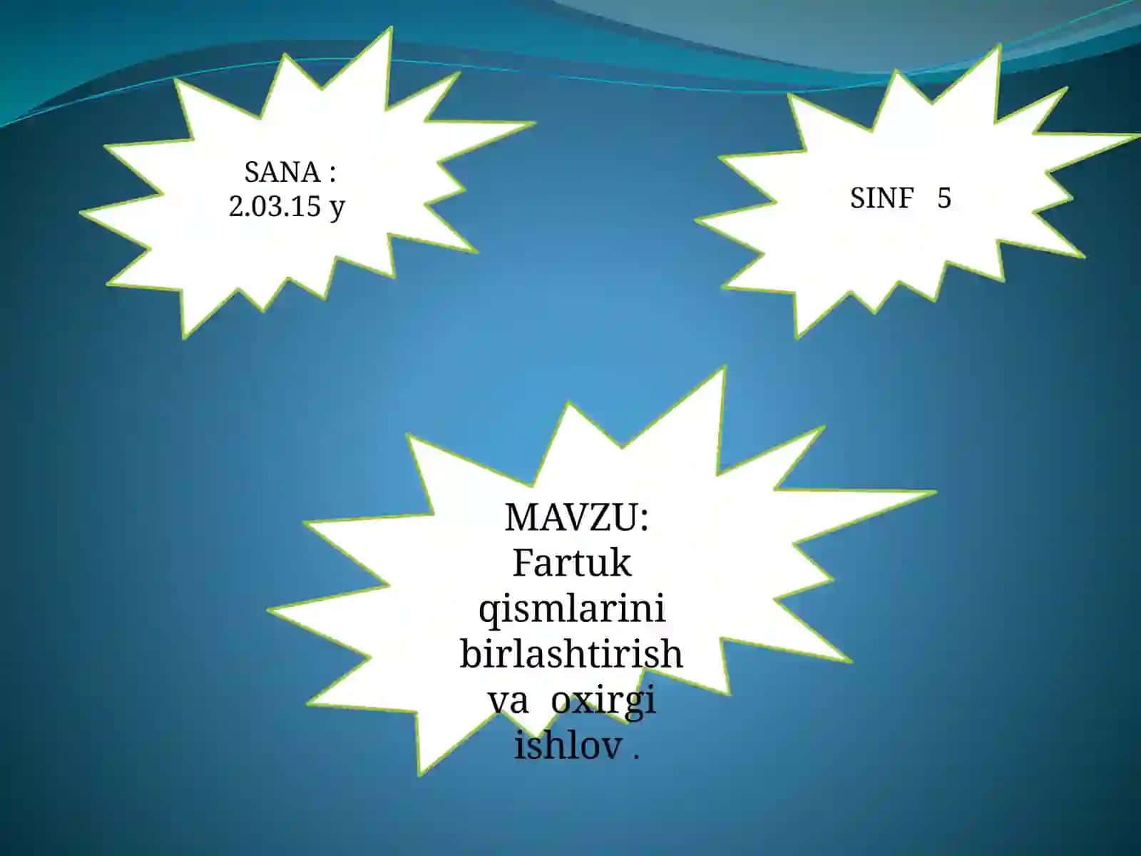 Fartuk qismlarini birlashtirish va oxirgi ishlov 2