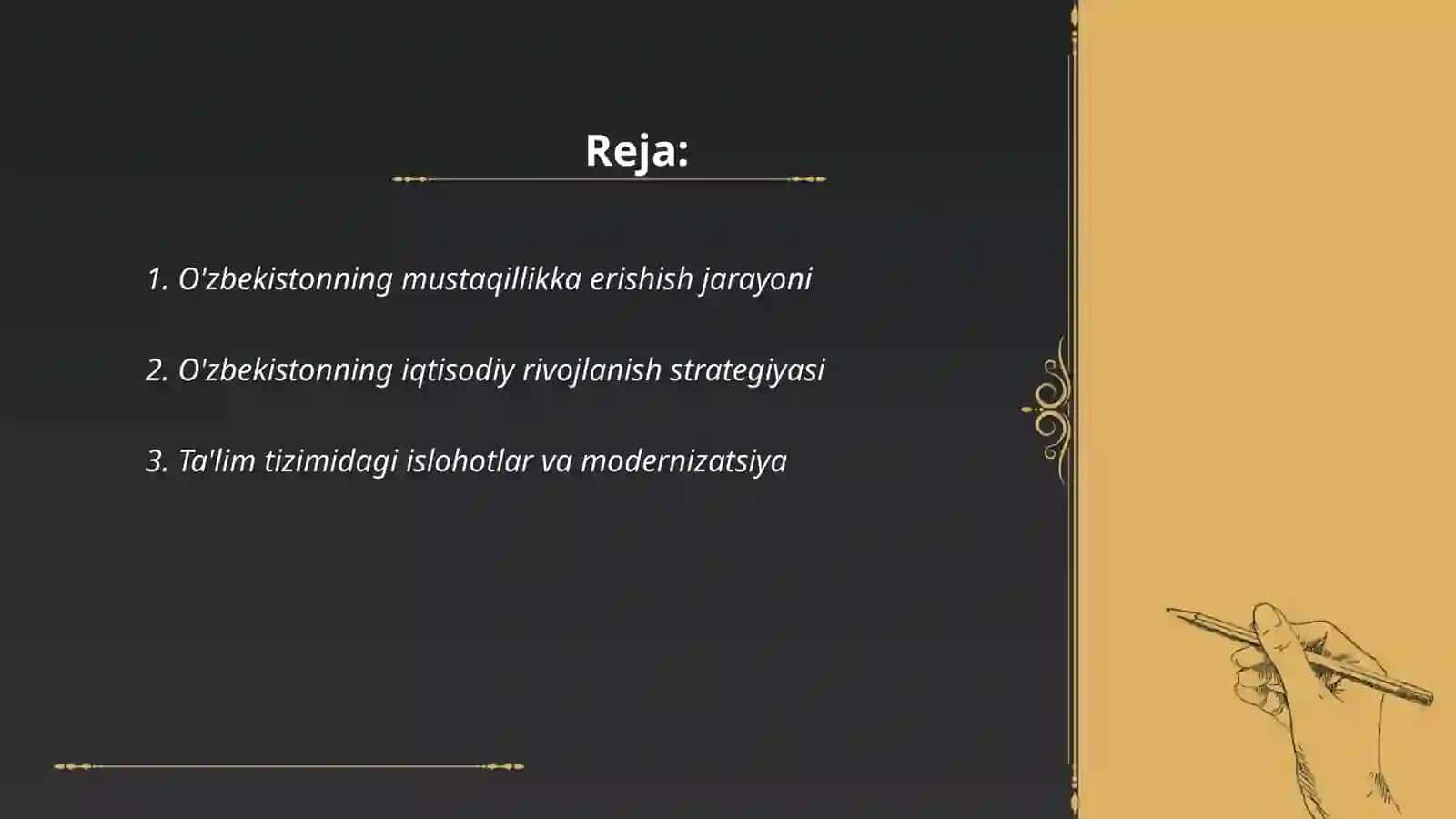 Oʻzbekistonning oʻziga xos istiqlol va taraqqiyot yoʻli 2