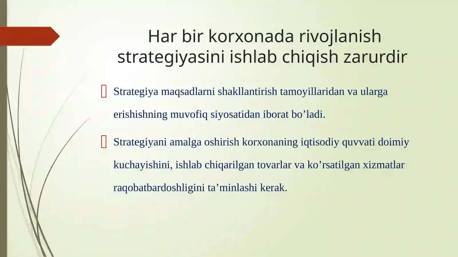 Sanoat korxonalarni rivojlantirish strategiyasi 2
