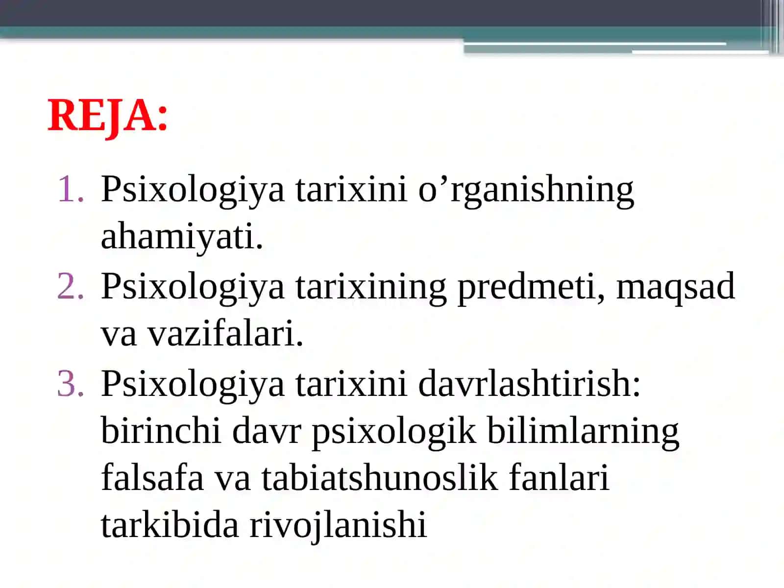 Psixologiya Tarixi Fanining Predmet va Vazifalari 2