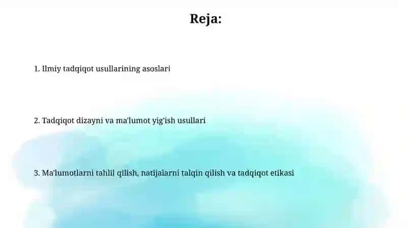 Ilmiy izlanish metodlari 2
