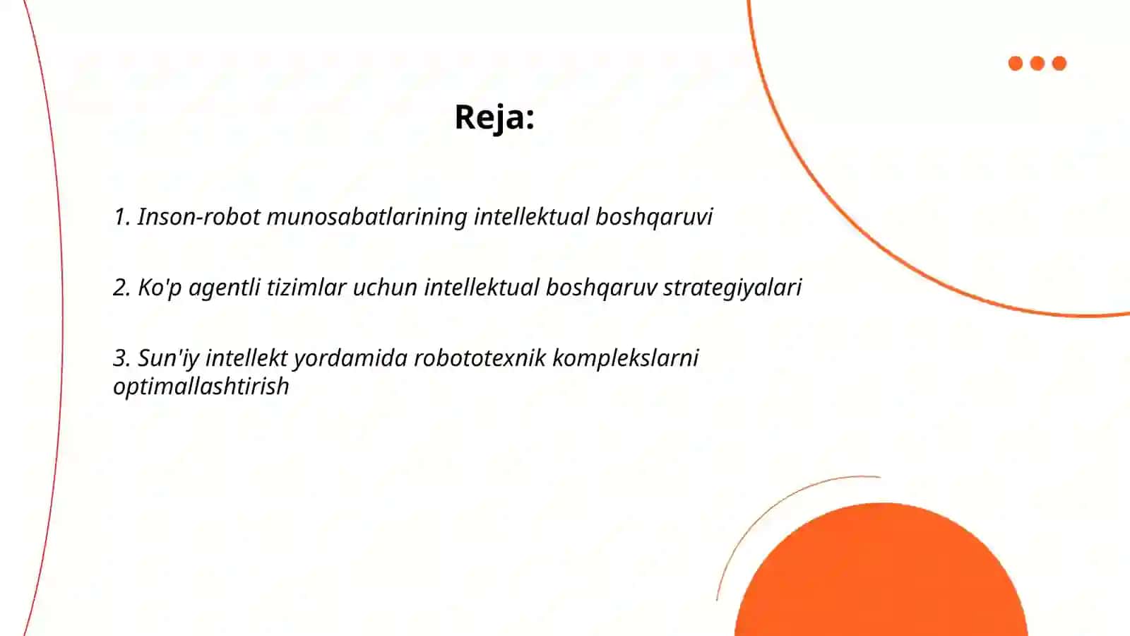 Intellektual boshqaruv tiziml'rini robototexnika yo'nalishida qo'llash istiqbollari 2