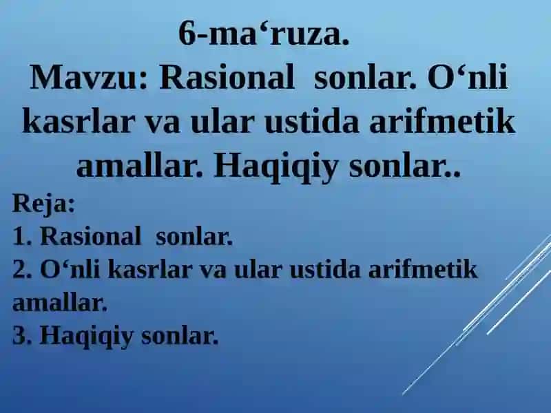 Matematika va uni o‘qitish metodikasi 2