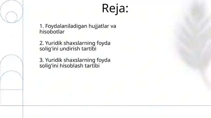 Yuridik shaxslar uchun foyda soligʻini hisoblash va byudjetga undirish tartibi 2