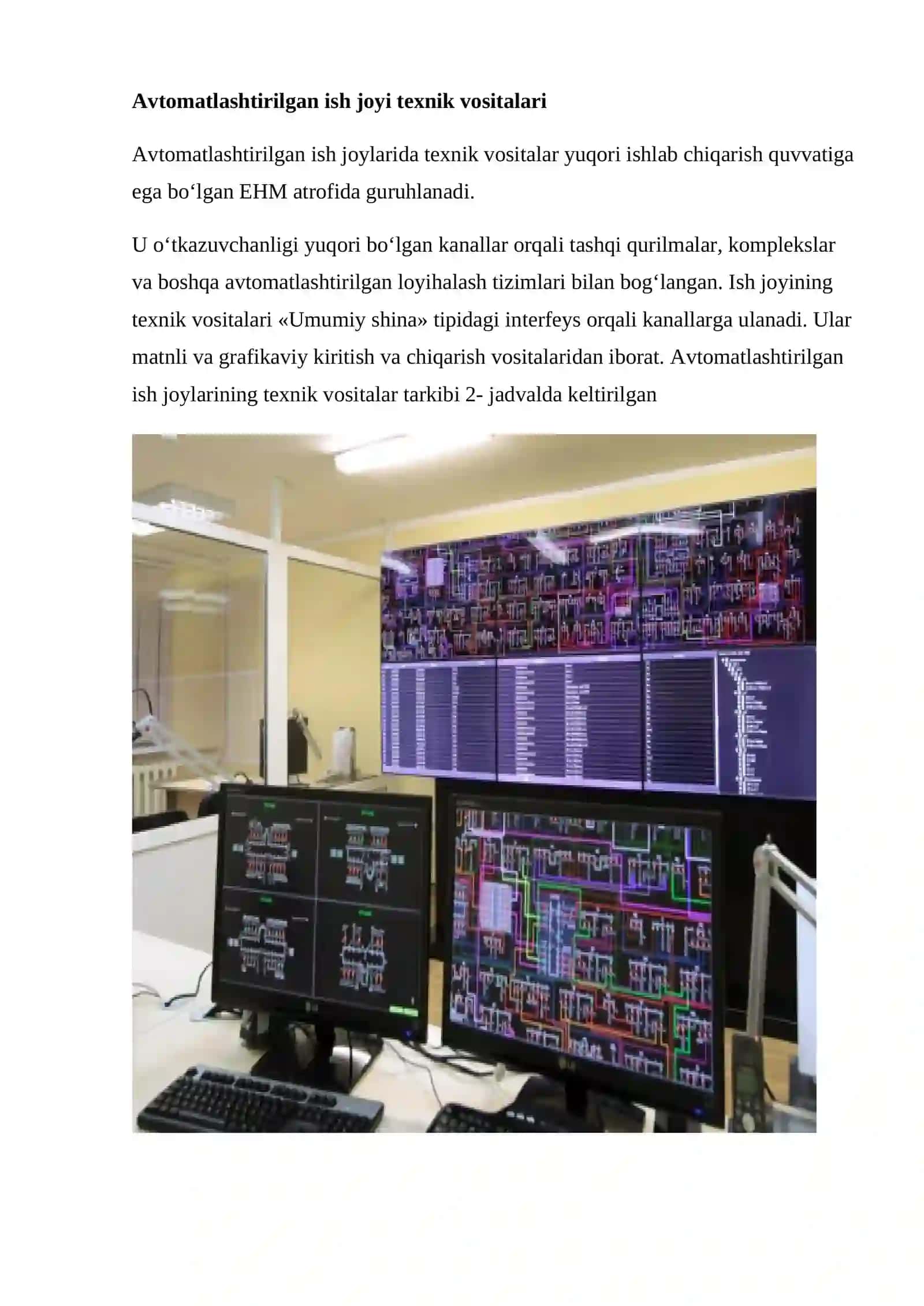 Avtomatlashtirilgan ish joyining tashkiliy-uslubiy va fungsional tuzilishi 2